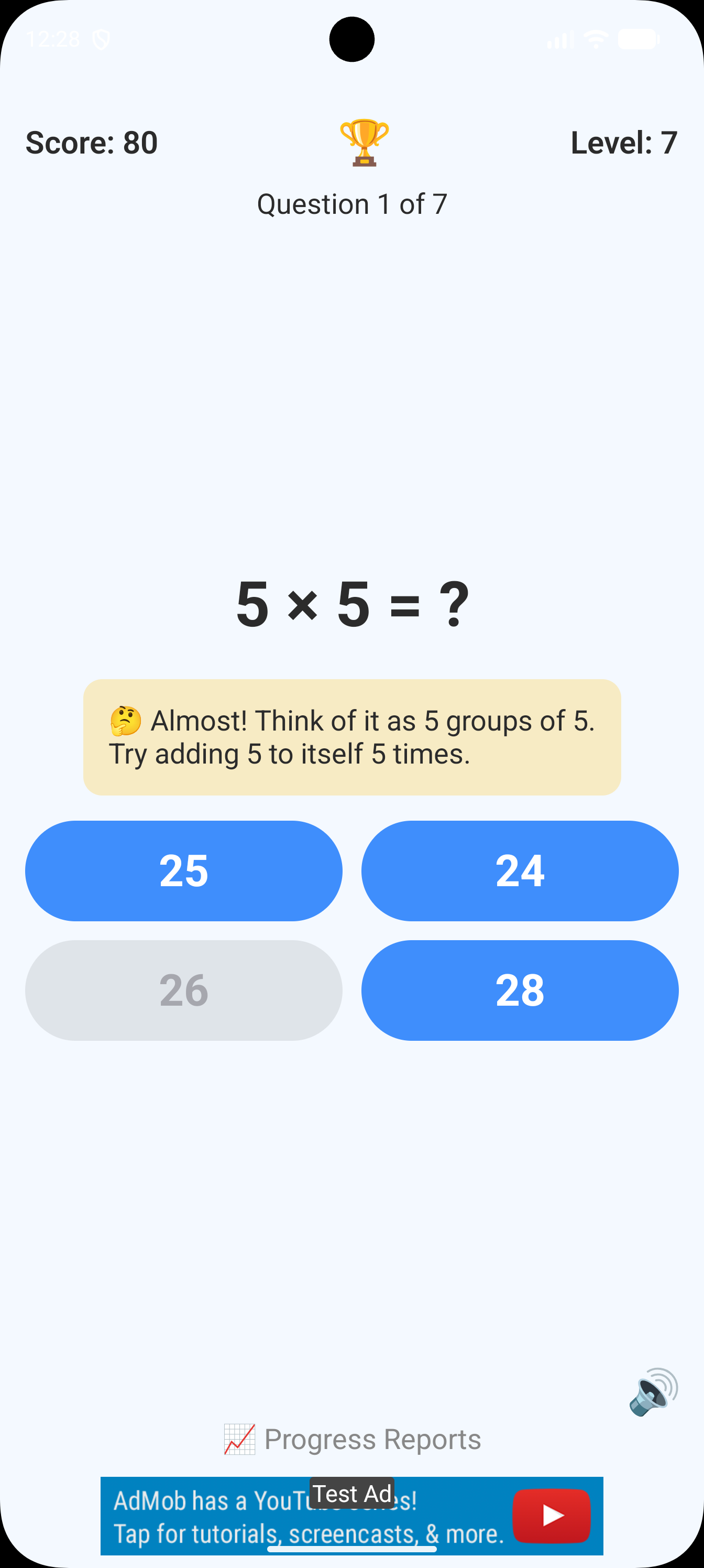Math Ninjas question with hint bubble